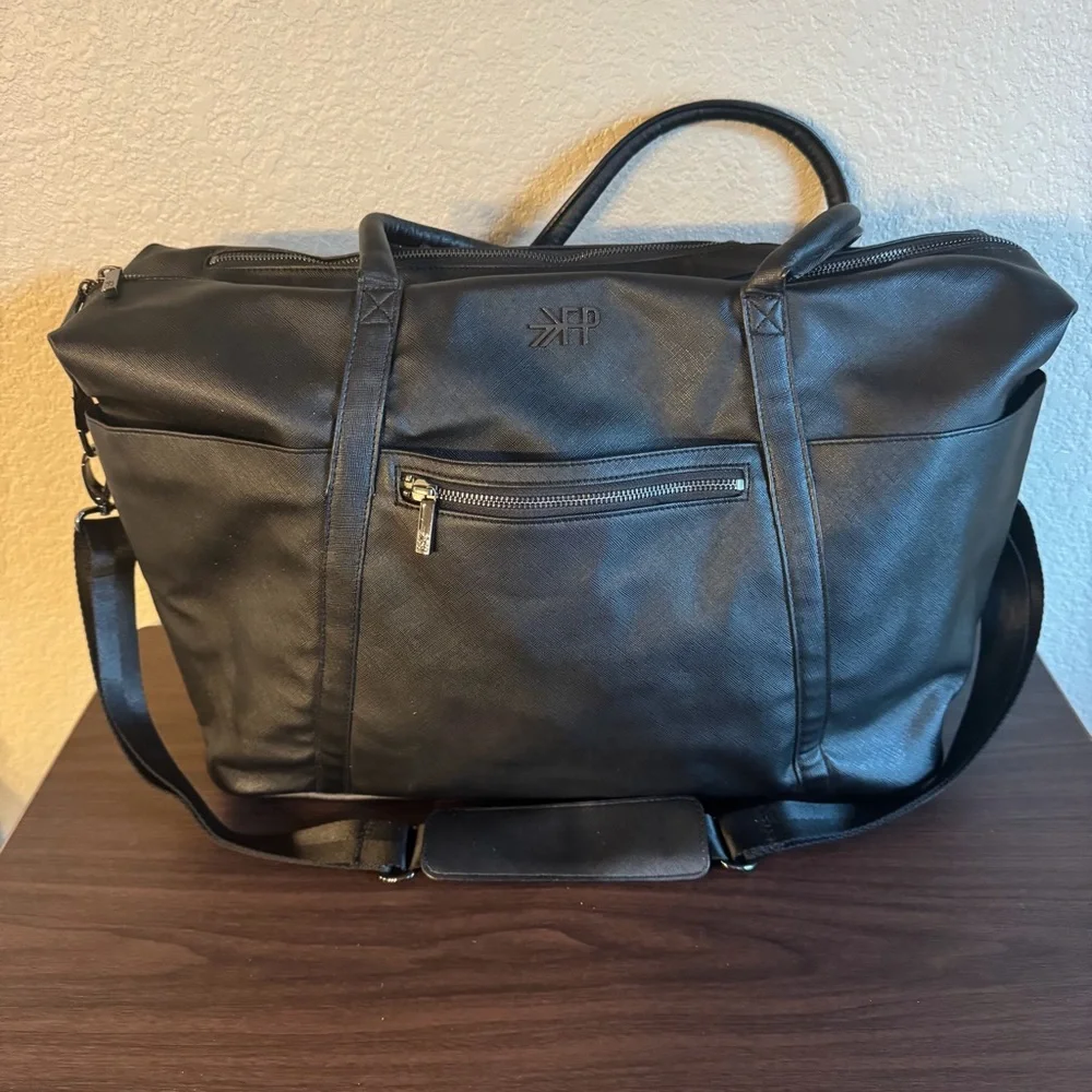 Freshly Picked Classic Diaper Bag Black Vegan Leather Saffiano Travel‎ Tote Mens